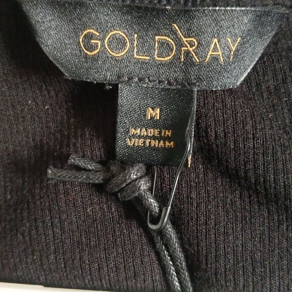 Goldray black modal spandex blend bodycon sheath dress cut out shoulder M - Picture 5 of 8